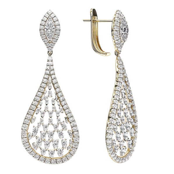 Hanging Drop Diamond Earring