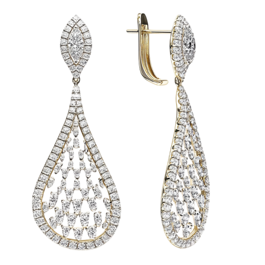 Hanging Drop Diamond Earring