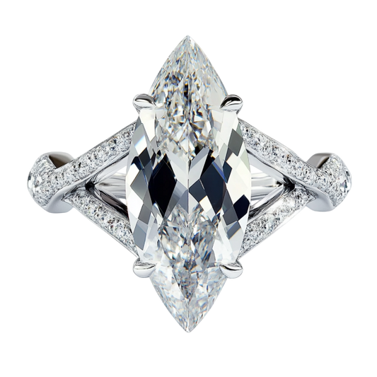 Marquise Solitaire Side Design Ring