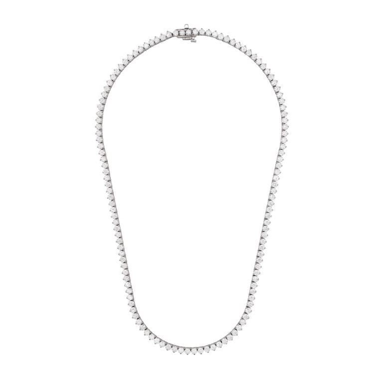 Three Prong Tennis Necklace