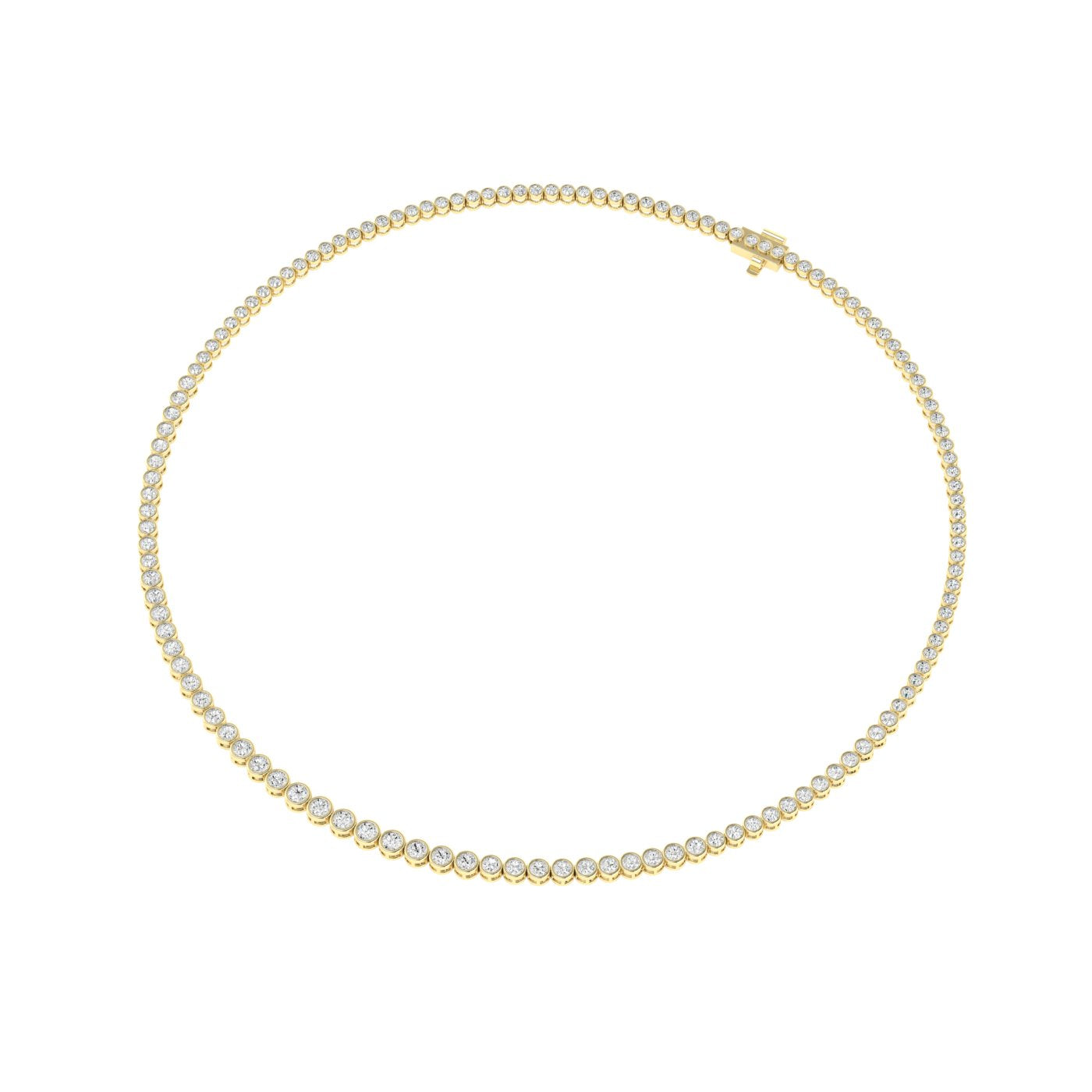 Graduated Bezel Tennis Necklace