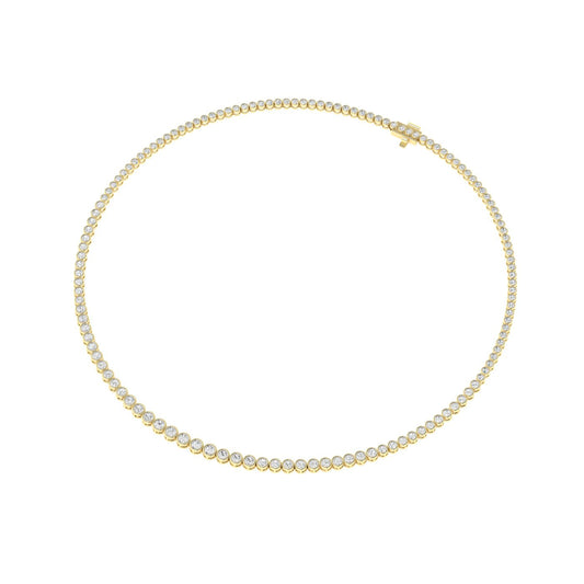 Graduated Bezel Tennis Necklace