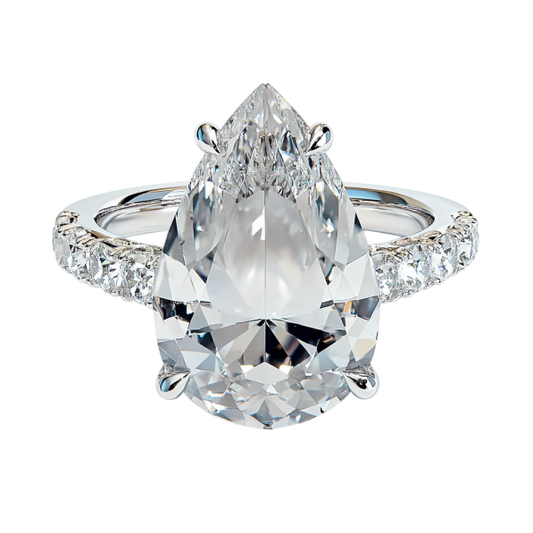 Pear Diamond Side Ring