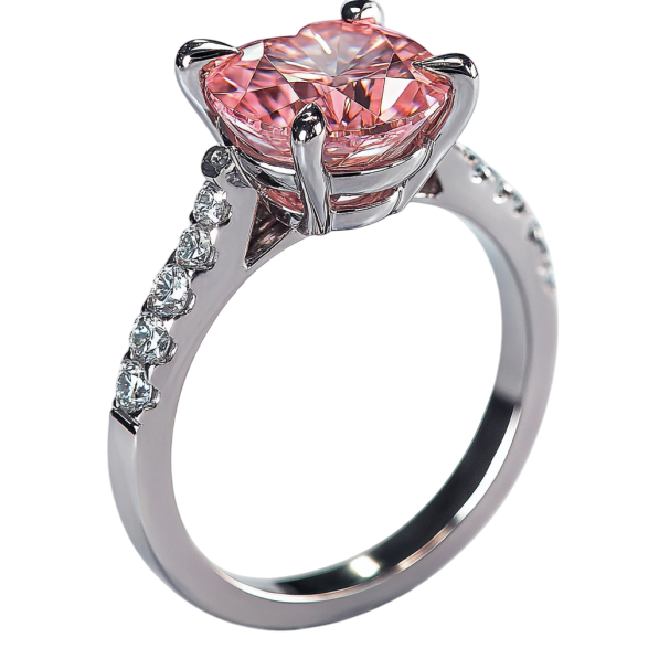 Pink Round Side Diamond