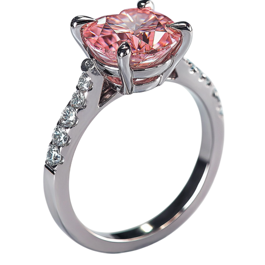 Pink Round Side Diamond