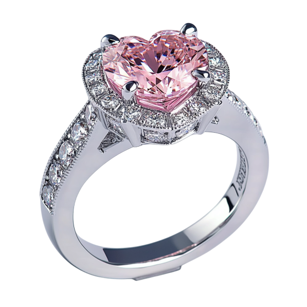 Pink Halo Heart Diamond