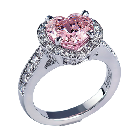 Pink Halo Heart Diamond