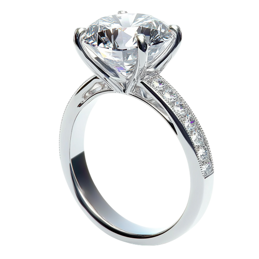 Platinum Cushion Diamond Side