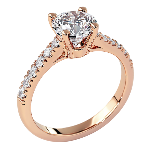 Rose Gold Round Side Diamond