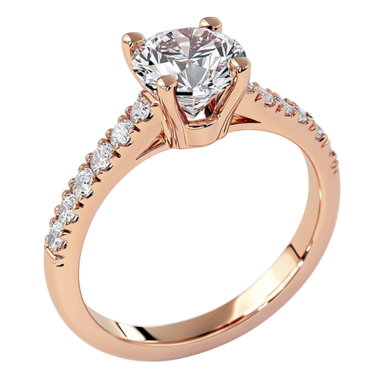 Rose Gold Round Side Diamond