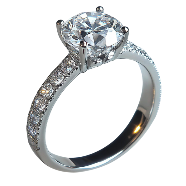 Sidestone Round Solitaire Ring