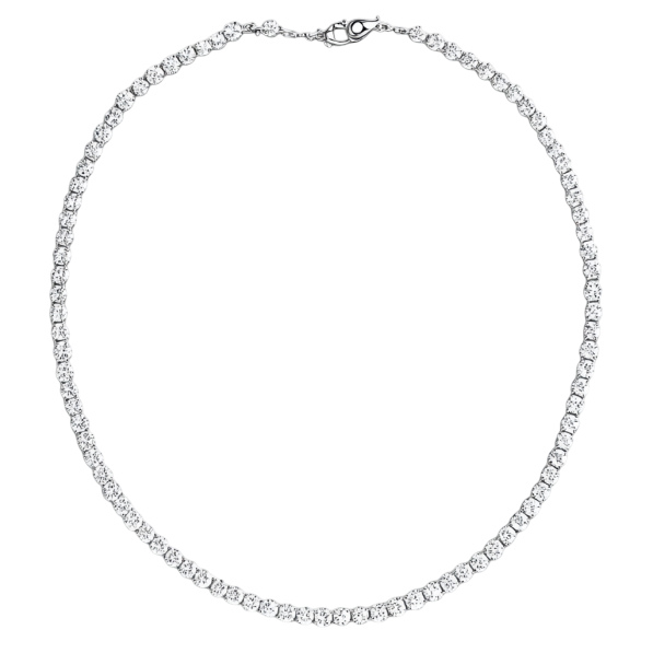 Round Diamond Tennis Necklaces