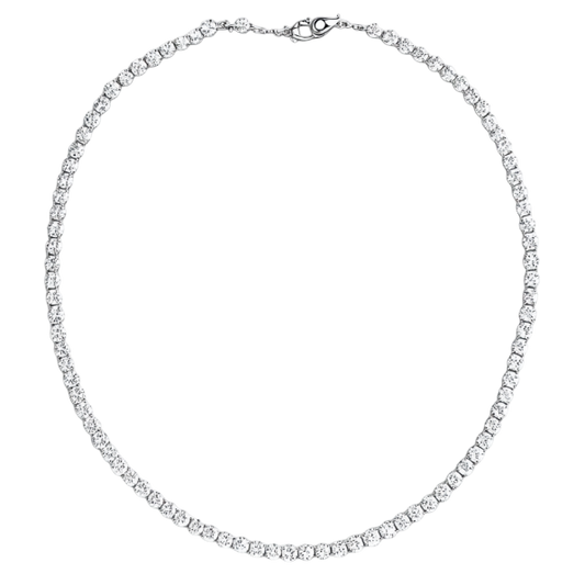 Round Diamond Tennis Necklaces