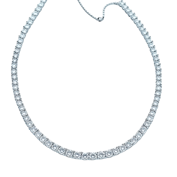 Brilliant Round Diamond Tennis Necklaces