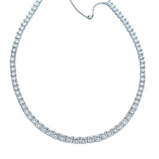 Brilliant Round Diamond Tennis Necklaces