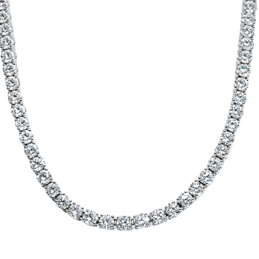 Elegant Round Diamond Tennis Necklaces