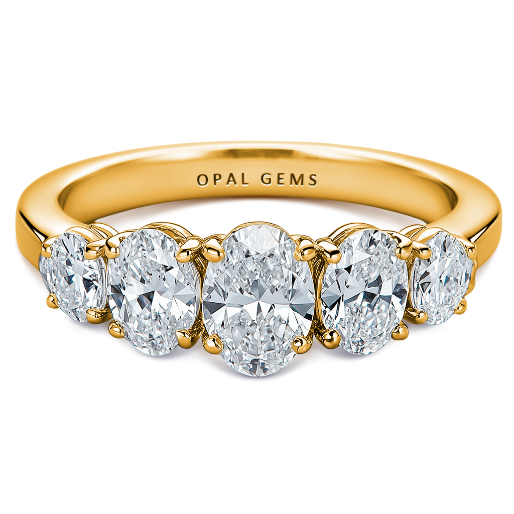 2.00 Carat Five-Stone Oval Diamond Ring in 14K in Yellow Gold