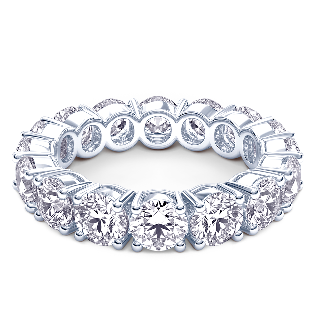 5.20 Carat Round Diamond Eternity Band in 14K White gold.