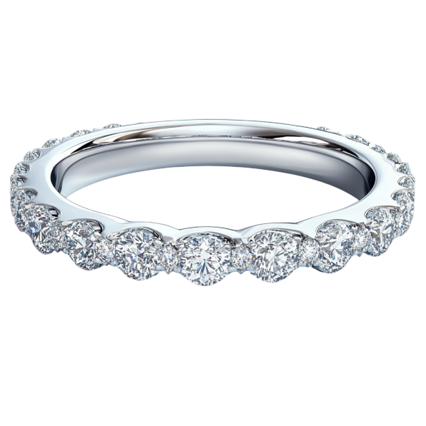 Round Crown Diamond Wedding Band