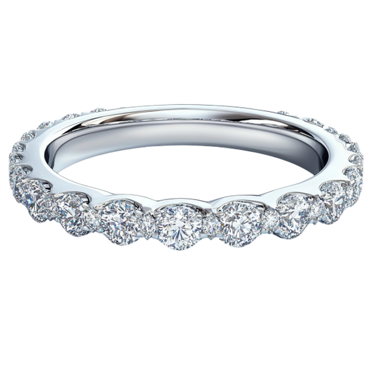 Round Crown Diamond Wedding Band