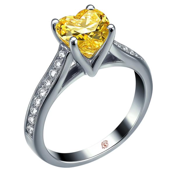 Yellow Heart Solitaire Diamond