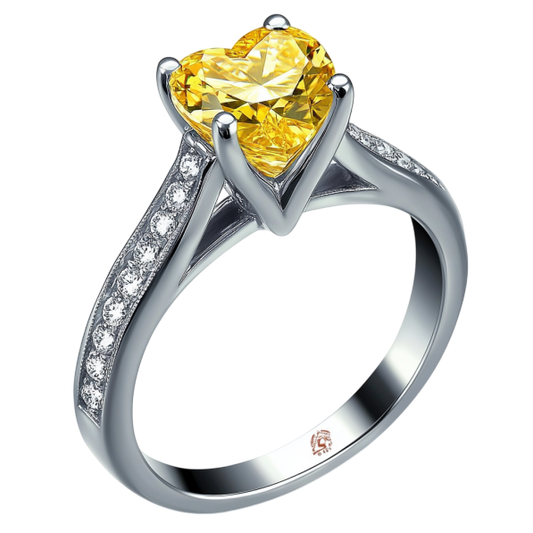 Yellow Heart Solitaire Diamond