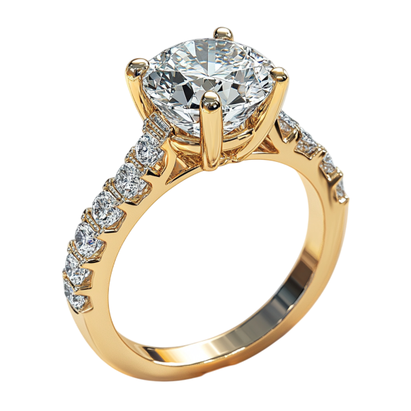 Yellow Gold Round Diamond