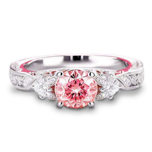 4.18 ctw  Intense Pink Lab-Grown Diamond Ring