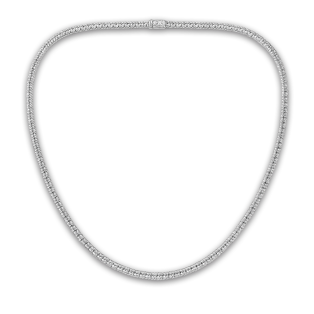 Diamond Half Tennis Necklace with a Three-Prong Setting